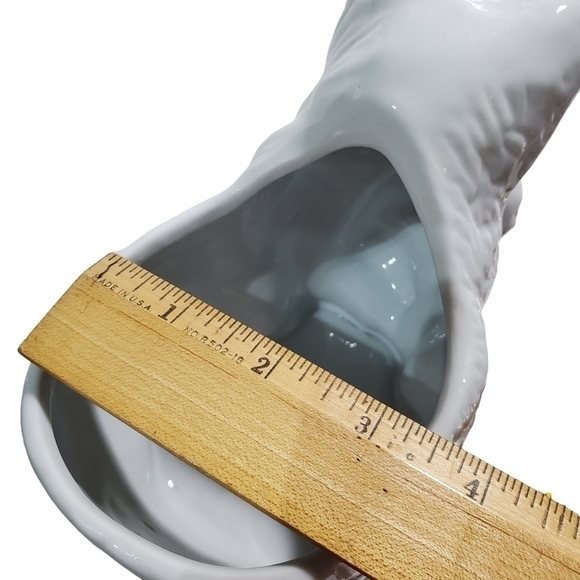 Vtg Mom and baby Kitty Cat planter ceramic high-gloss gree blue eyes - Picture 9 of 10